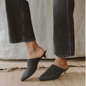 Jenni Kayne Oiled Leather Kitten Heel Mule